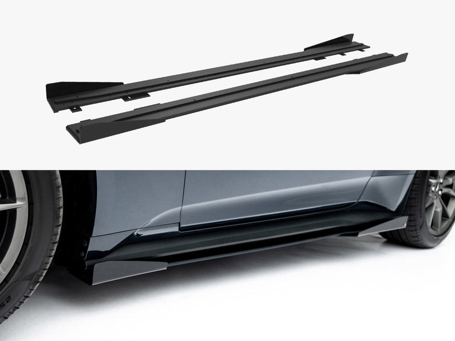 Maxton Design - Street PRO Side Skirts Diffusers + Flaps Ford Mustang Dark Horse Mk7