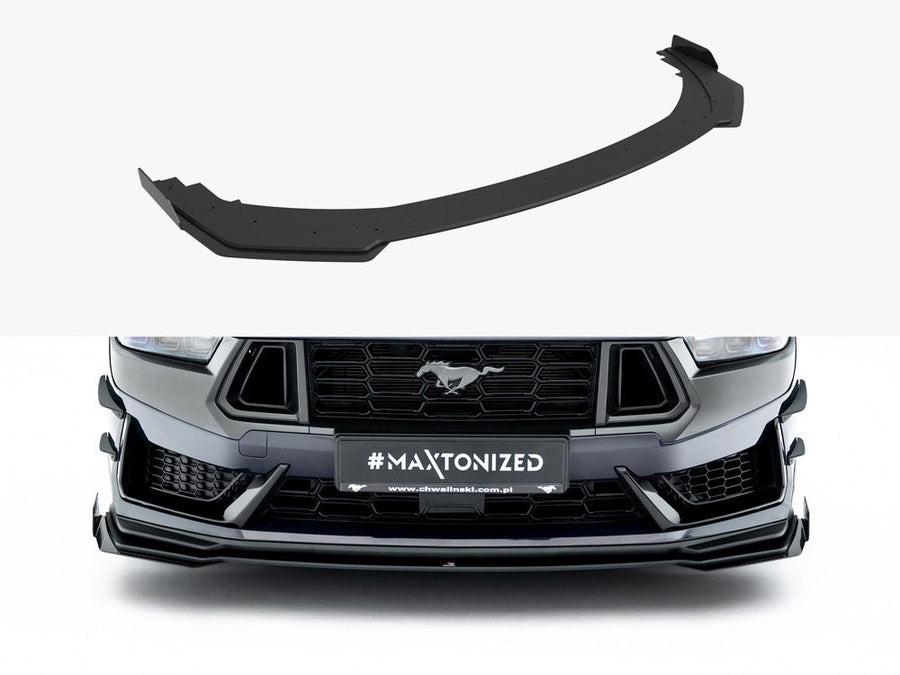 Maxton Design - Street PRO Front Splitter + Flaps Ford Mustang Dark Horse Mk7