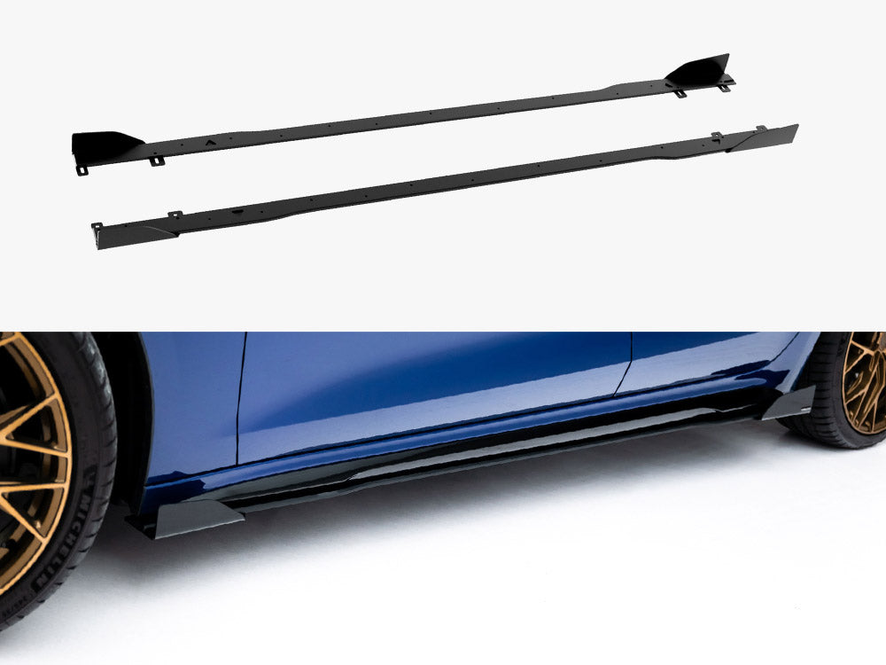 Maxton Design - Street PRO Side Skirt Diffusers + Flaps Audi A5 S-Line / S5 Sedan / Avant B10
