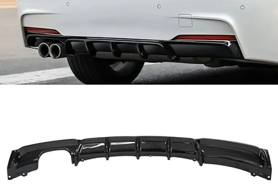 BMW 3 Series F30 F31 M Sport Twin Exhaust Rear Diffuser Gloss Black 12-19