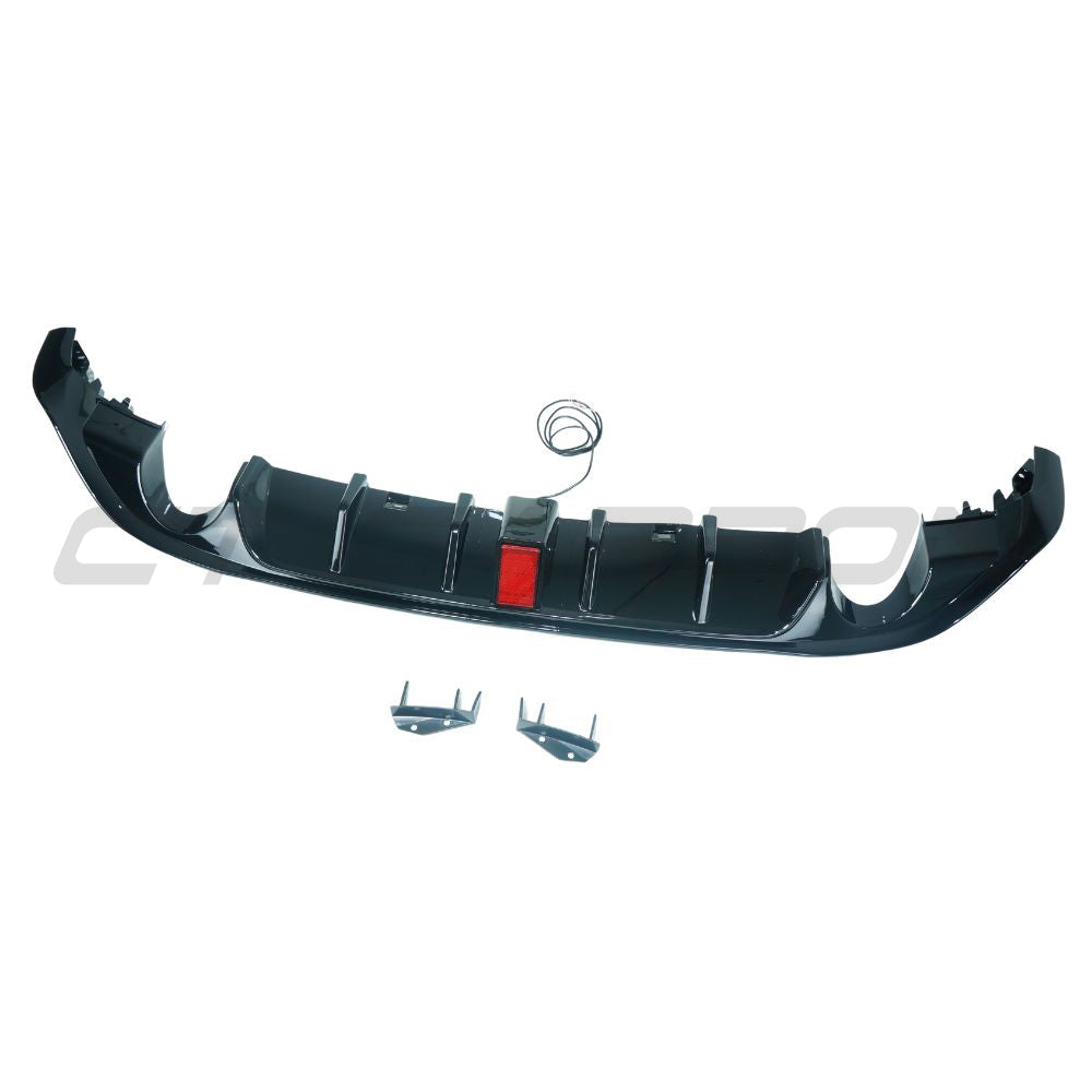 VOLKSWAGEN GOLF GTI/GTD MK7/7.5 2017-2020 GLOSS BLACK DIFFUSER WITH LED LIGHT