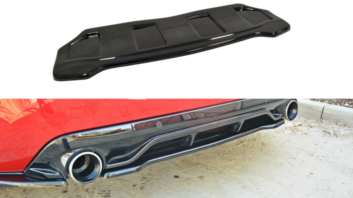 Maxton Design - CENTRAL REAR SPLITTER PEUGEOT 308 II GTI (WITHOUT VERTICAL BARS)