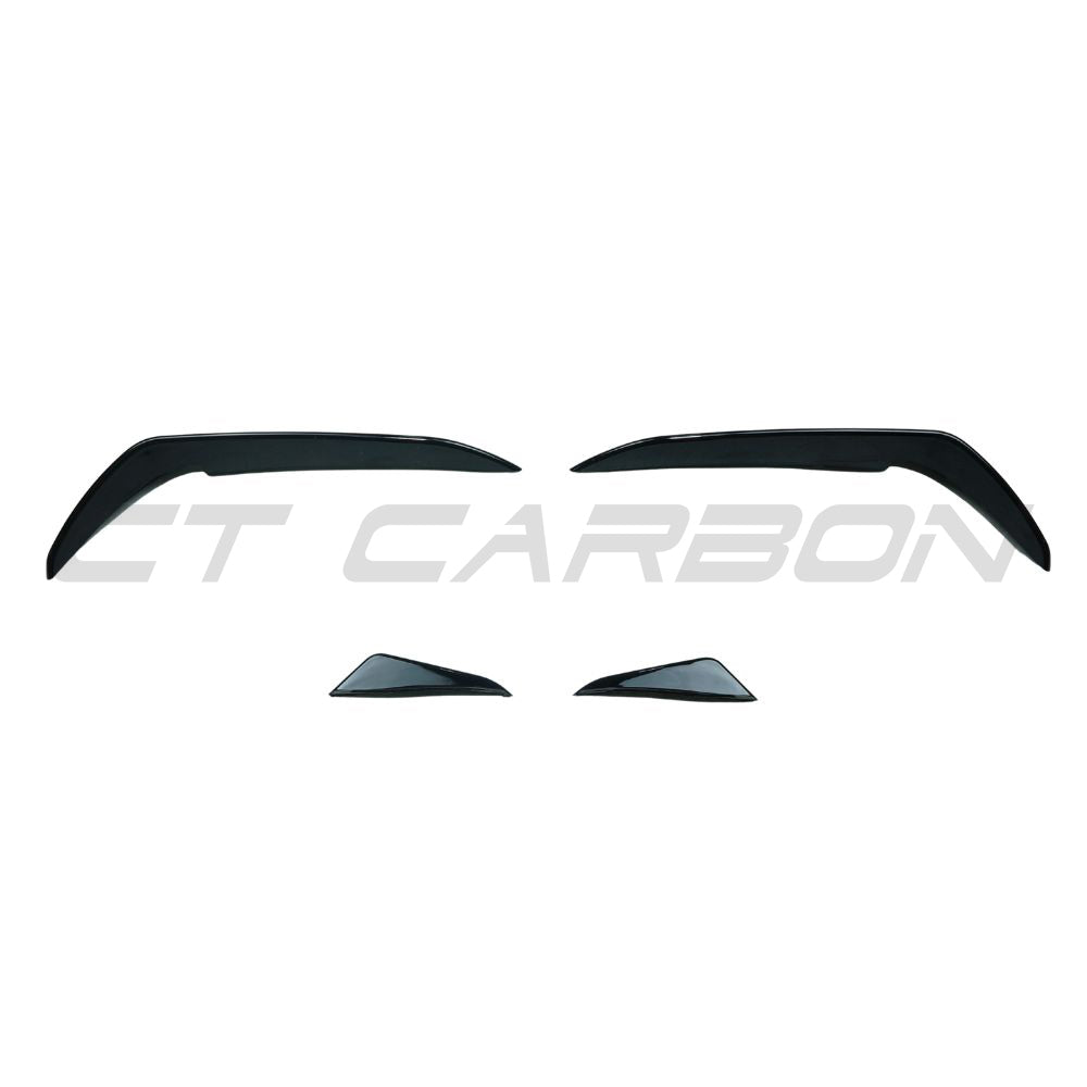 VOLKSWAGEN GOLF GTI/GTD MK7/7.5 2017-2020 GLOSS BLACK FRONT BUMPER CANARDS