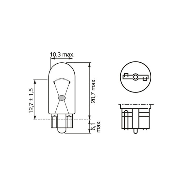 501 Mirror Puddle Light Bulbs – 6000K White | CEUK (T10 | W5W)