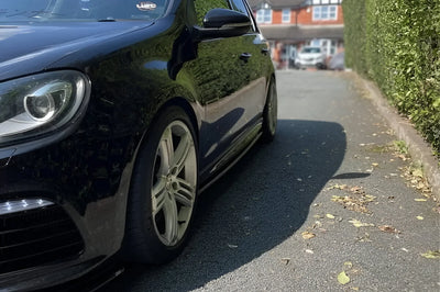VW GOLF MK6 R FRONT SPLITTER & SIDE EXTENSIONS GLOSS BLACK ABS