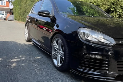 VW GOLF MK6 R FRONT SPLITTER & SIDE EXTENSIONS GLOSS BLACK ABS