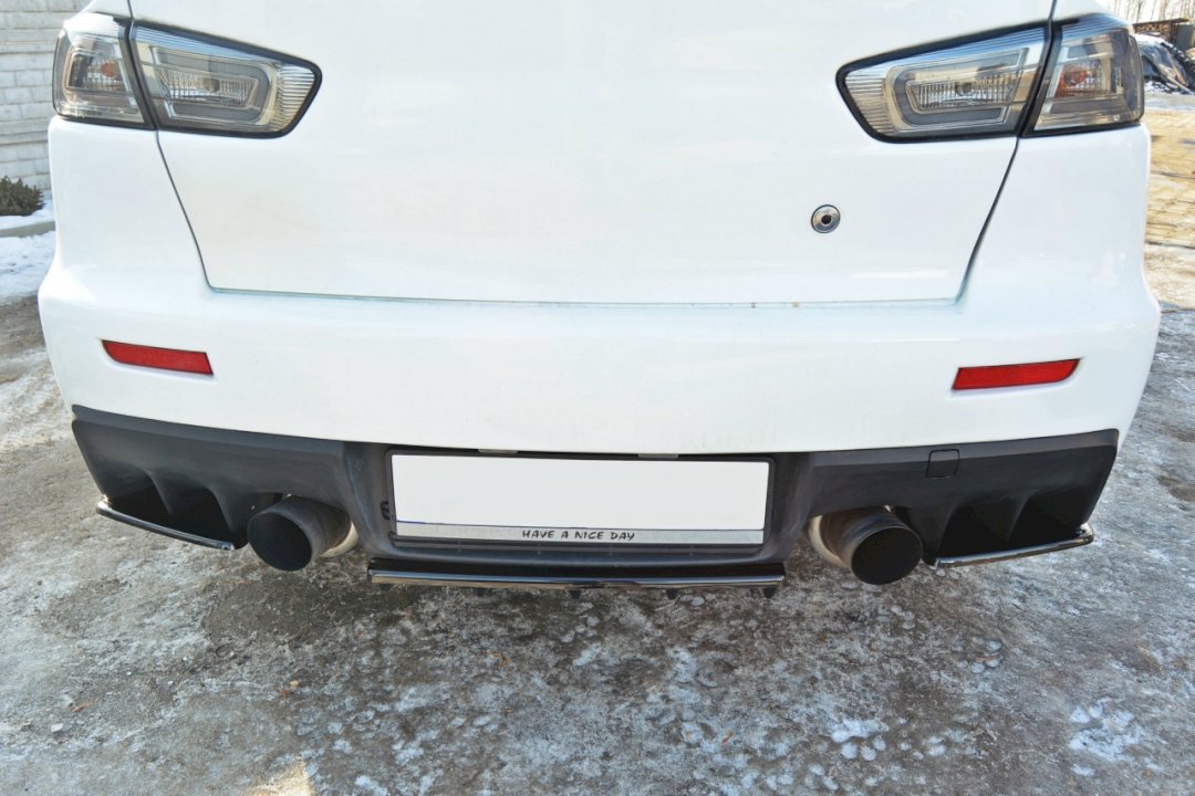 Maxton Design - CENTRAL REAR SPLITTER MITSUBISHI LANCER EVO X (W/VERTICAL BARS) (2007-2015)