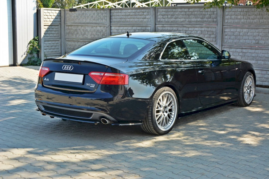 Maxton Design - CENTRAL REAR SPLITTER AUDI A5 S-LINE 8T COUPE / SPORTBACK (WITH A VERTICAL BAR)