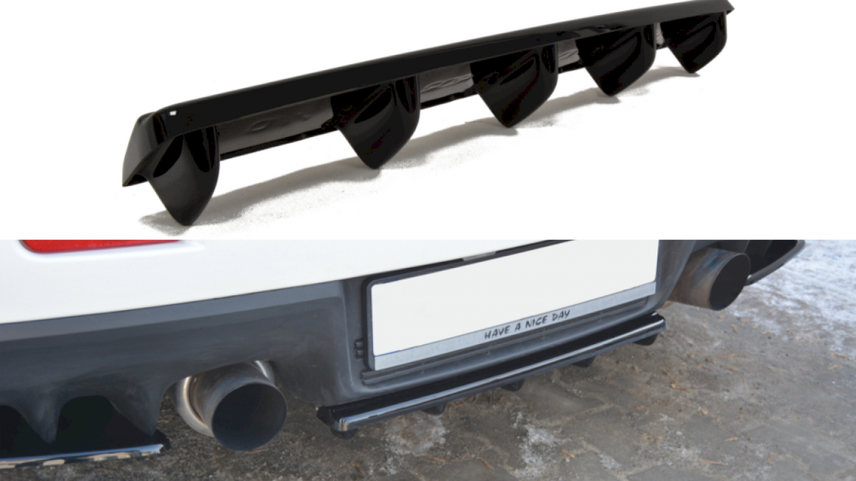 Maxton Design - CENTRAL REAR SPLITTER MITSUBISHI LANCER EVO X (W/VERTICAL BARS) (2007-2015)