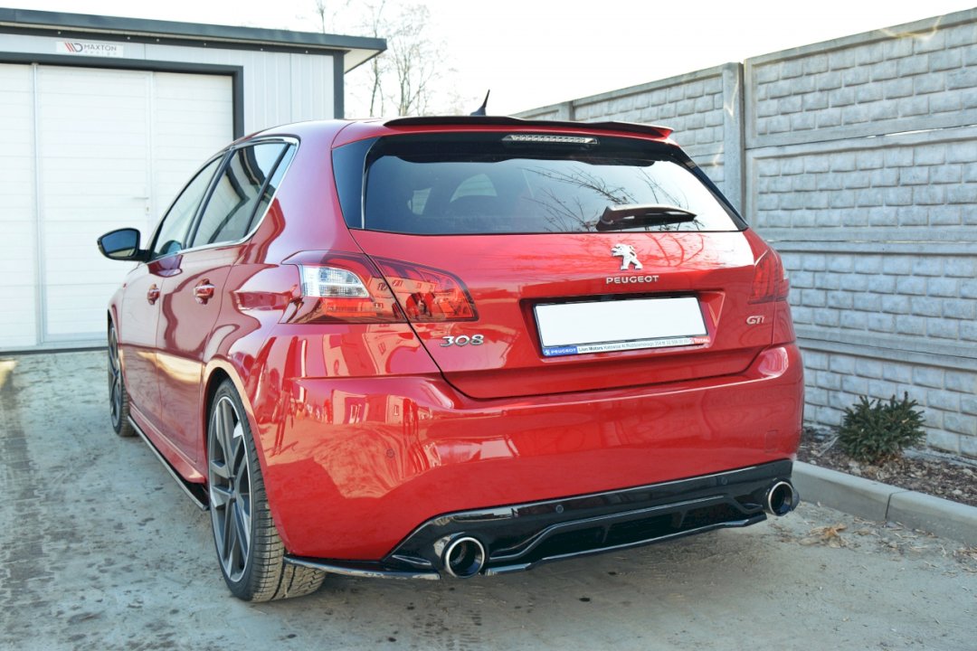 Maxton Design - CENTRAL REAR SPLITTER PEUGEOT 308 II GTI (WITHOUT VERTICAL BARS)