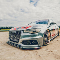 Maxton Design - FRONT RACING SPLITTER AUDI A6 C7 S-LINE (2 SPLITTERS = 1 SET) (2011-2014)