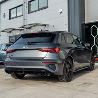AUDI S3/A3 8Y S-LINE GLOSS BLACK DIFFUSER WITH TIPS & LED LIGHT