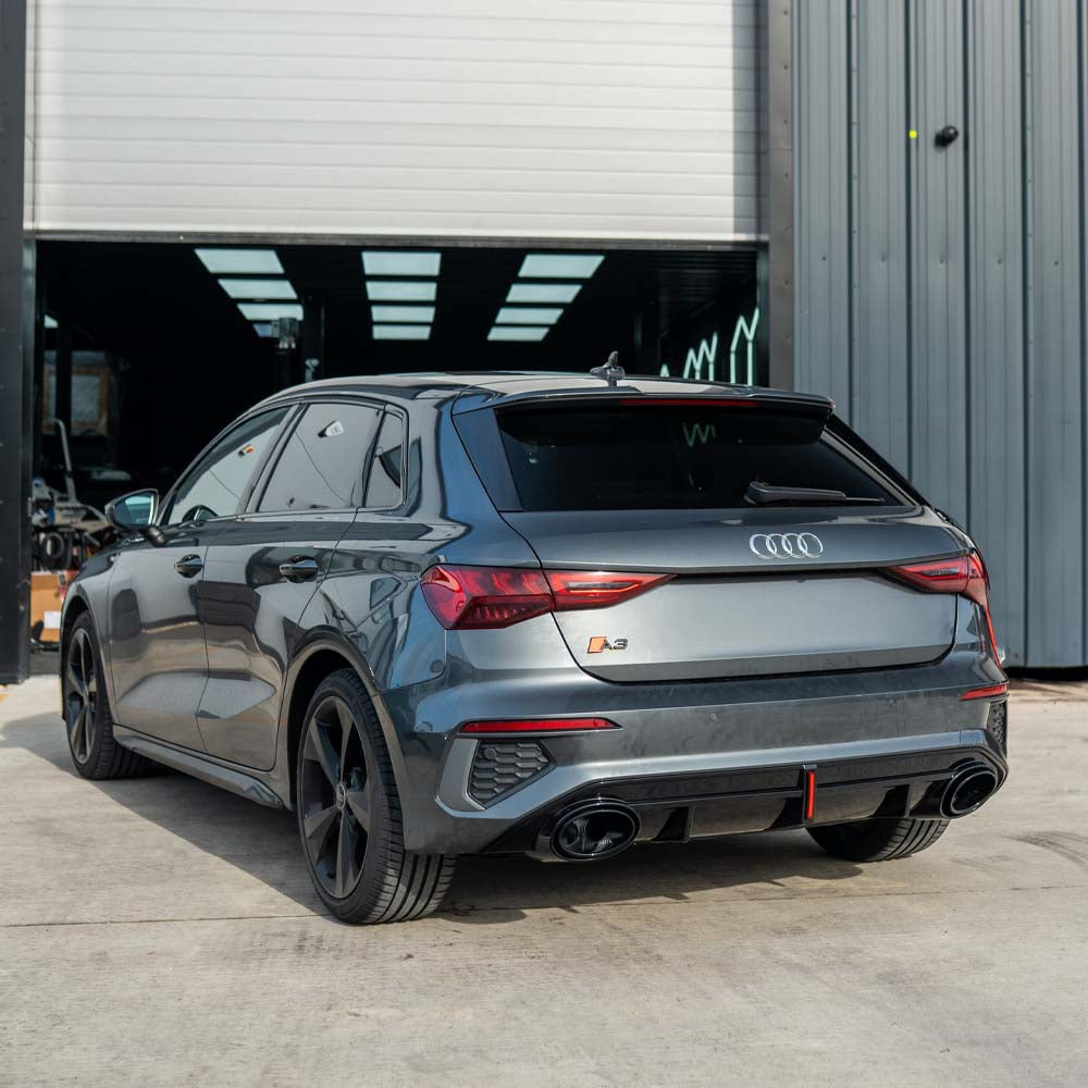 AUDI S3/A3 8Y S-LINE GLOSS BLACK DIFFUSER WITH TIPS & LED LIGHT