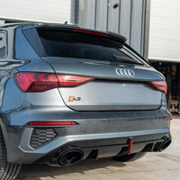 AUDI S3/A3 8Y S-LINE GLOSS BLACK DIFFUSER WITH TIPS & LED LIGHT