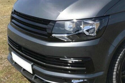 VW T6 Transporter Front Splitter ABS Plastic Gloss Black