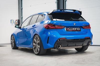 Cobra Exhausts - BMW M135i xDrive (F40) OEM Style M Performance Tips - Carbon Fibre Larger 4" Slip-on Replacement Tailpipes