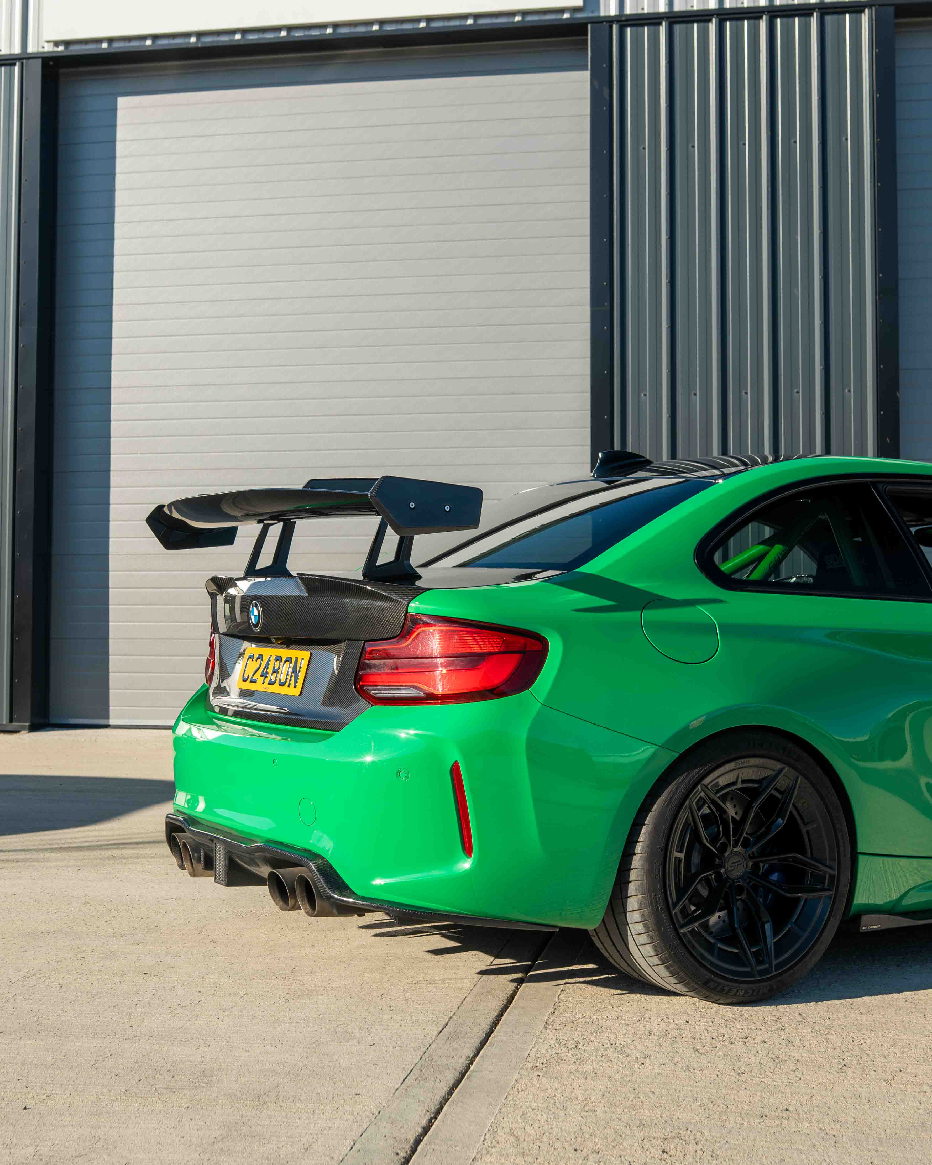 BMW F87 M2/M2C & F22 2 SERIES CARBON FIBRE SWAN NECK WING - V8 - CT DESIGN