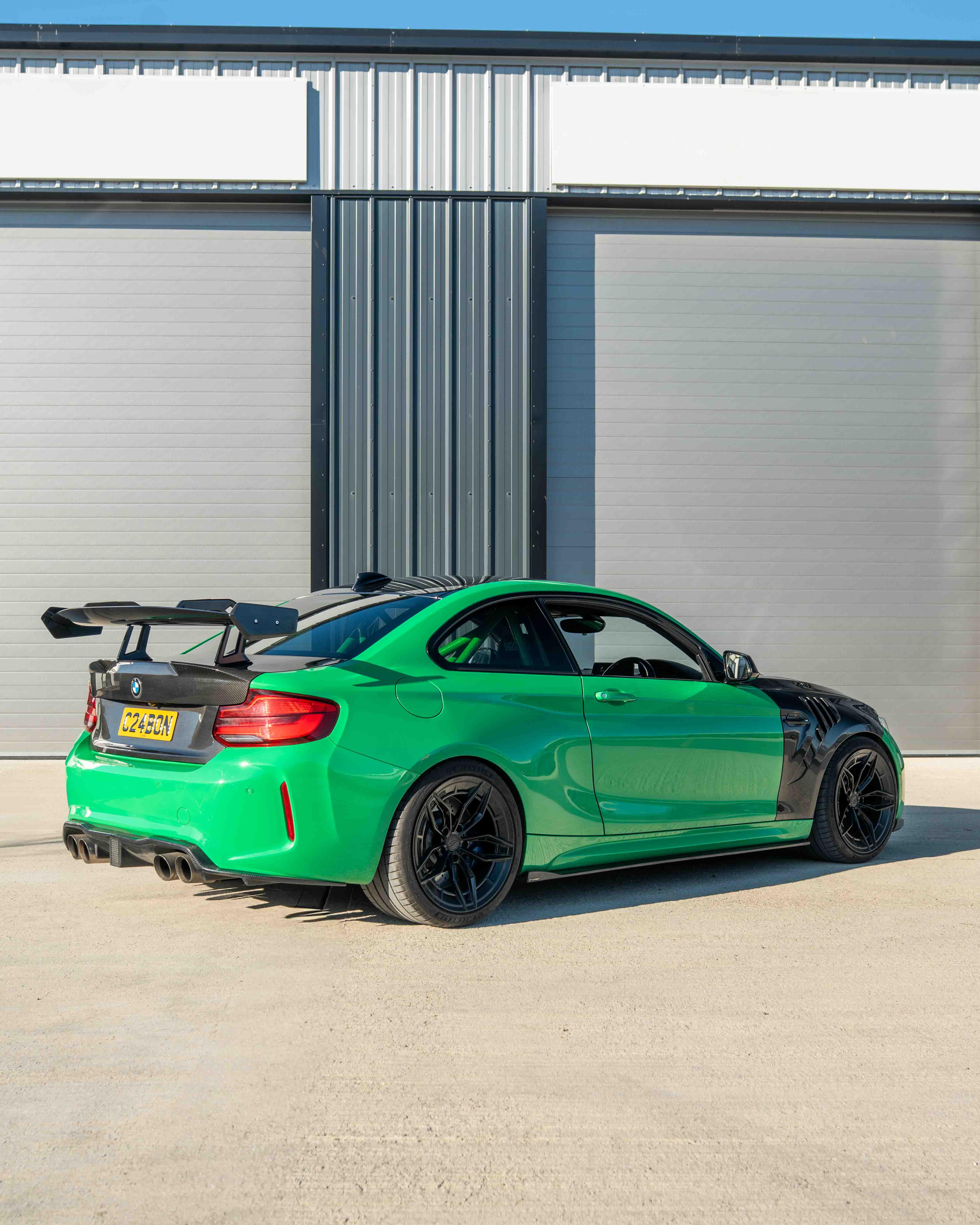 BMW F87 M2/M2C & F22 2 SERIES CARBON FIBRE SWAN NECK WING - V8 - CT DESIGN