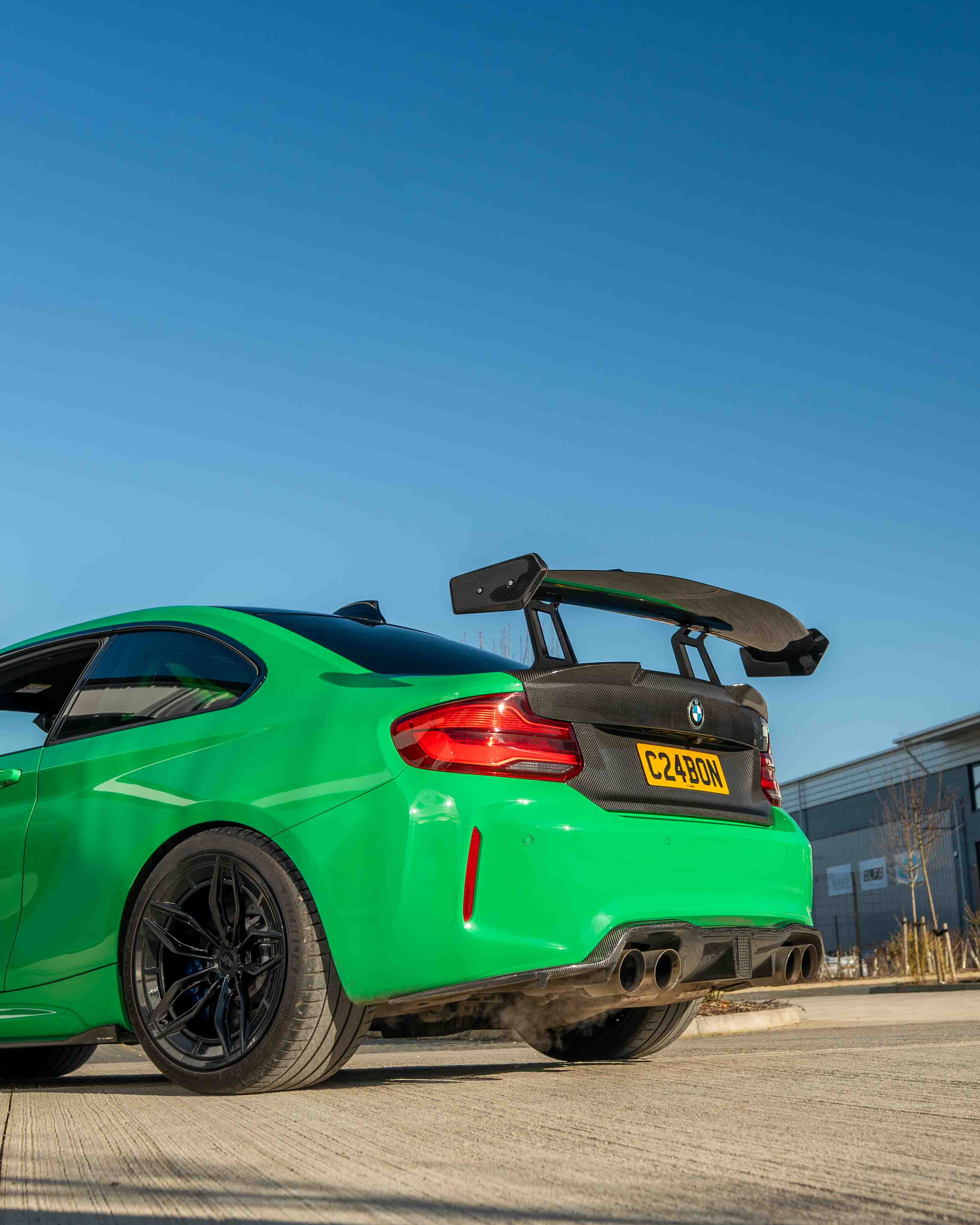 BMW F87 M2/M2C & F22 2 SERIES CARBON FIBRE SWAN NECK WING - V8 - CT DESIGN