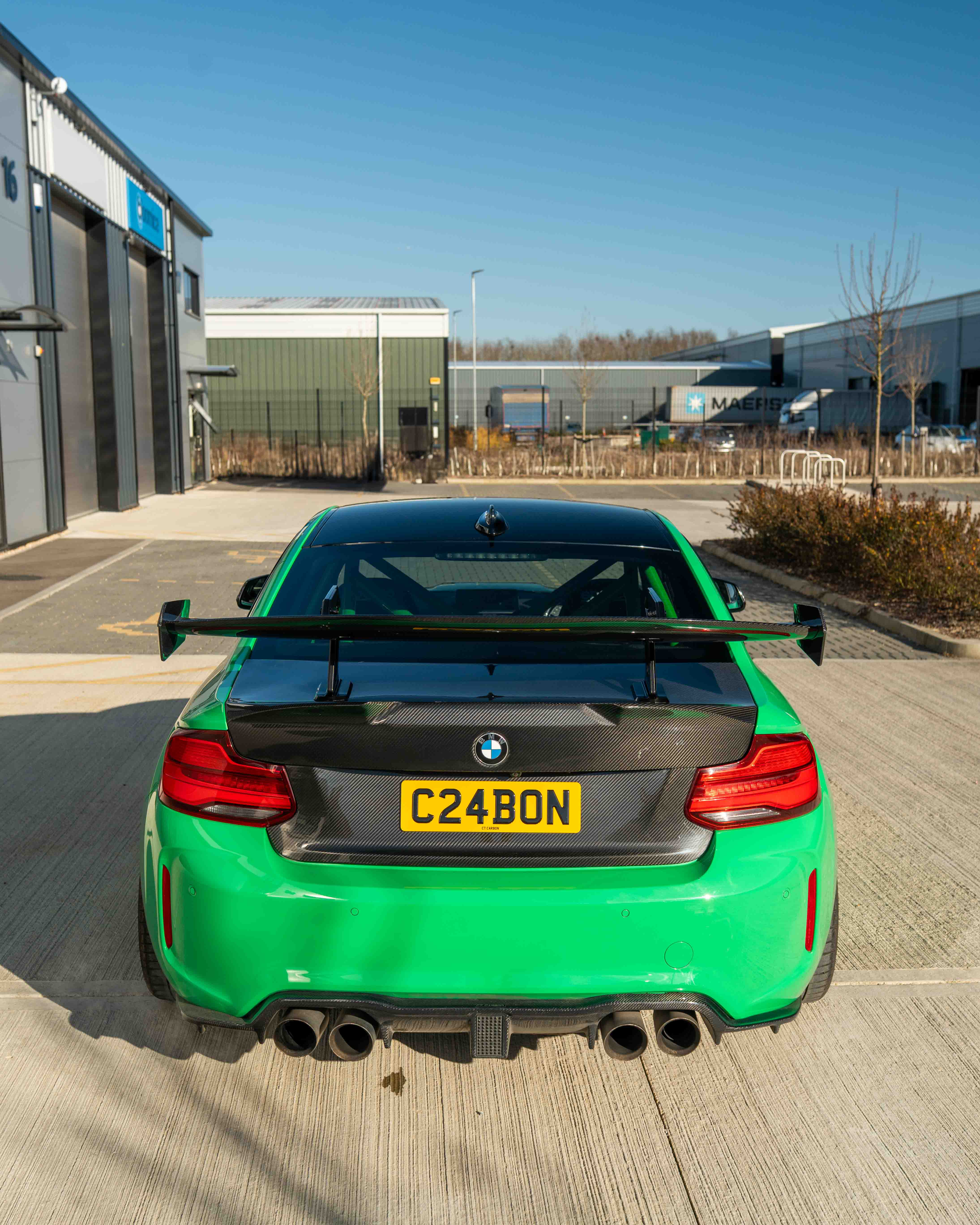 BMW F87 M2/M2C & F22 2 SERIES CARBON FIBRE SWAN NECK WING - V8 - CT DESIGN