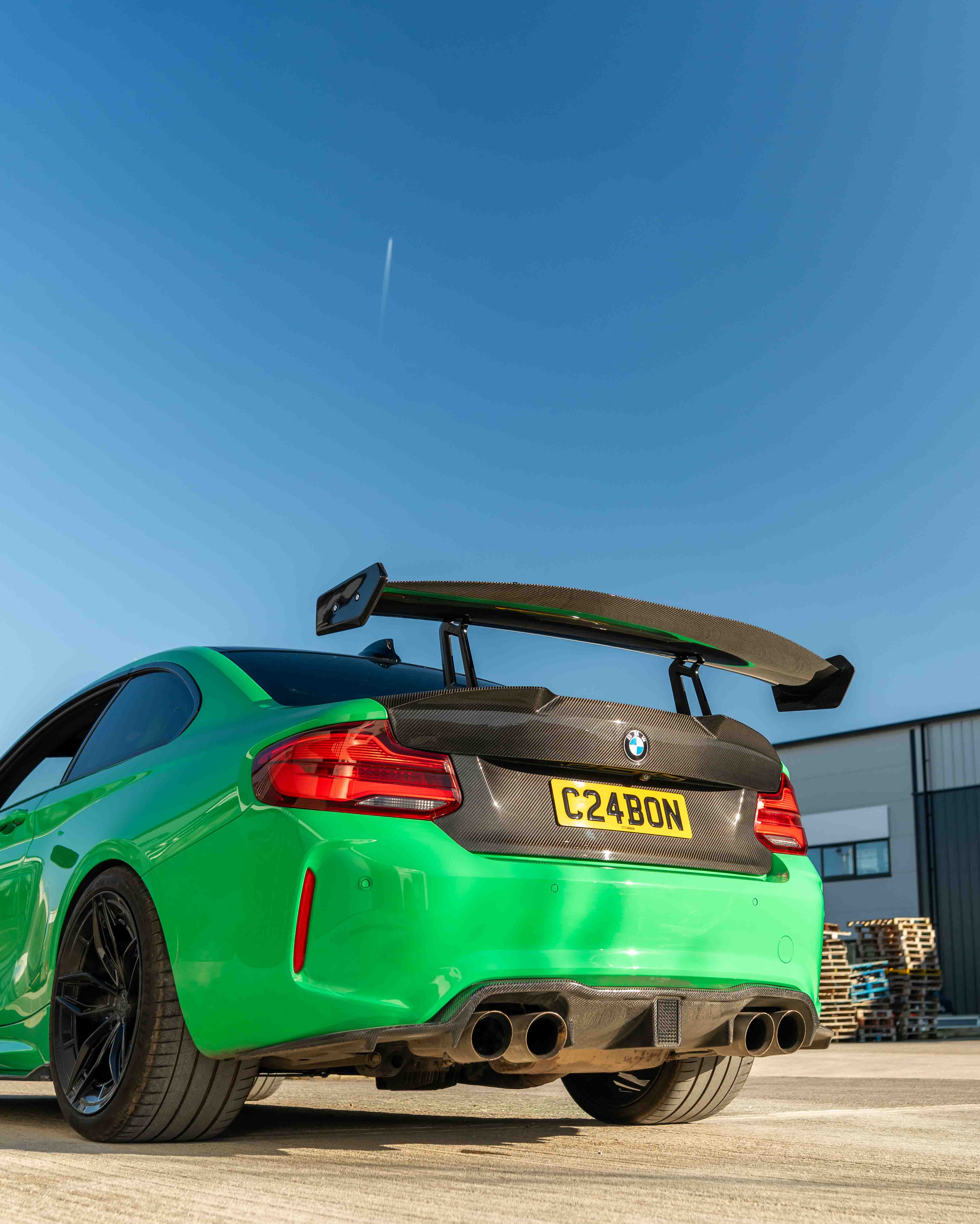 BMW F87 M2/M2C & F22 2 SERIES CARBON FIBRE SWAN NECK WING - V8 - CT DESIGN
