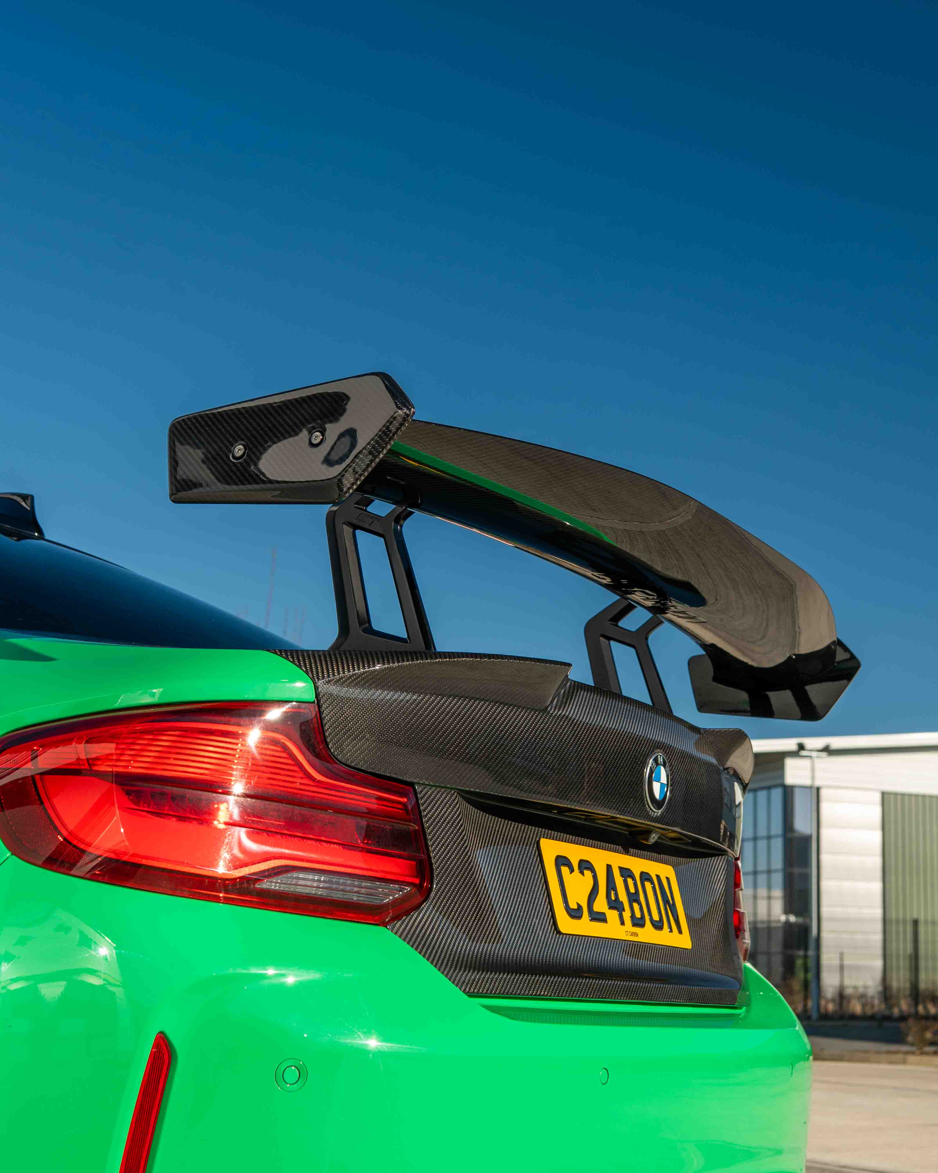 BMW F87 M2/M2C & F22 2 SERIES CARBON FIBRE SWAN NECK WING - V8 - CT DESIGN