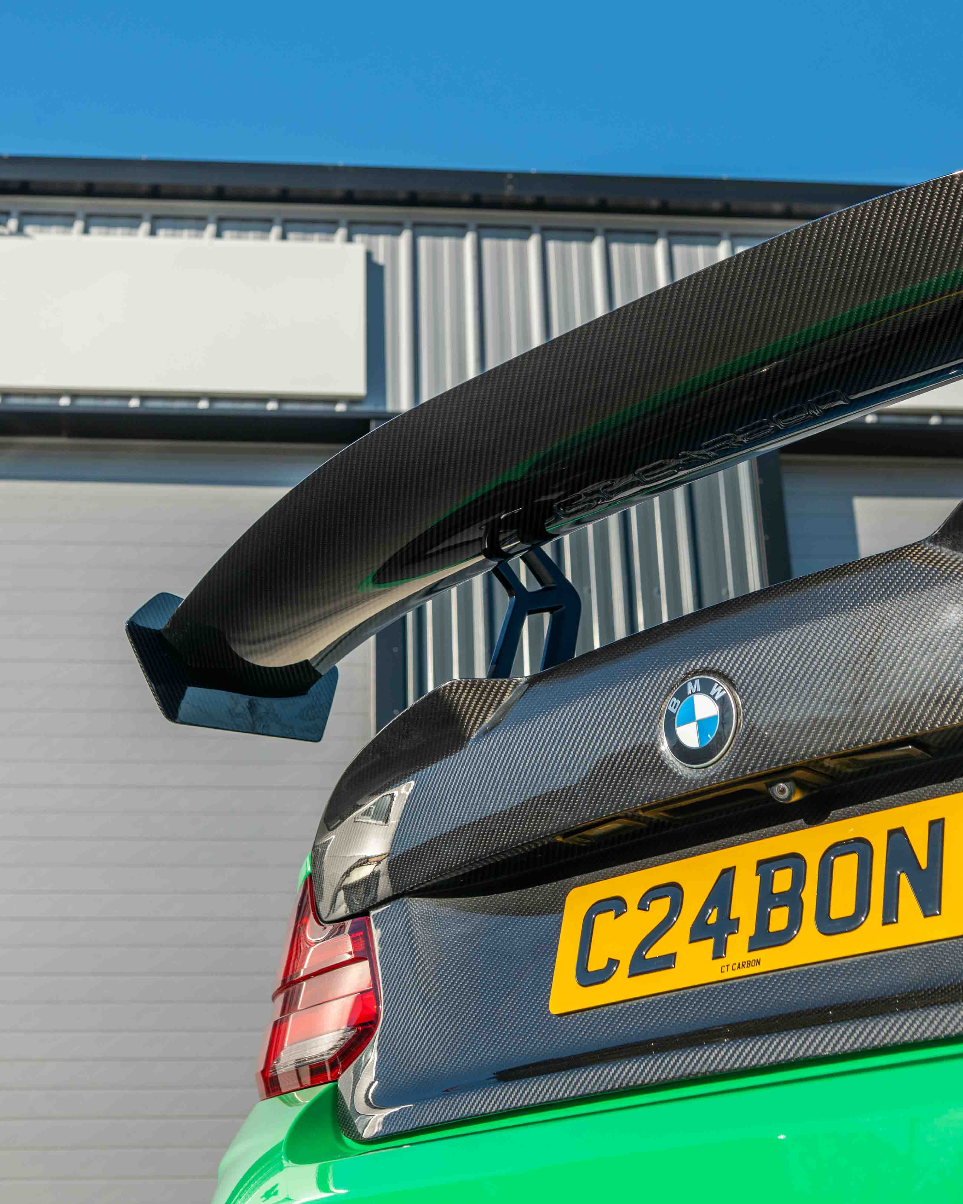 BMW F87 M2/M2C & F22 2 SERIES CARBON FIBRE SWAN NECK WING - V8 - CT DESIGN