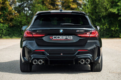 Cobra Exhausts - BMW M135i (F40) Quad Exit GPF/PPF Back Non-Valved Race Box Delete M3 Style Performance Exhaust