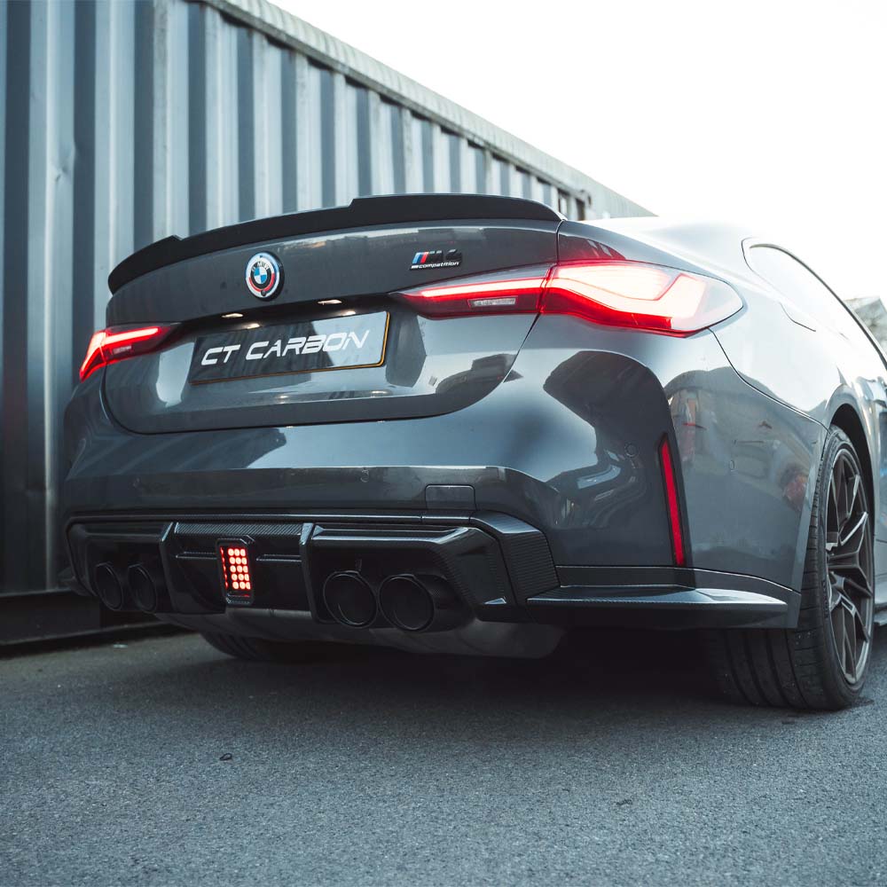 BMW M3/M4 G80/G81/G82/G83 CARBON FIBRE DIFFUSER WITH LED - V3 - CT DESIGN
