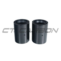 BMW F20/F21/F22/F23/F30/F31/F32/F33 CARBON EXHAUST TIPS - MATTE BLACK (SET OF 2)