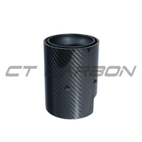 BMW F20/F21/F22/F23/F30/F31/F32/F33 CARBON EXHAUST TIPS - MATTE BLACK (SET OF 2)