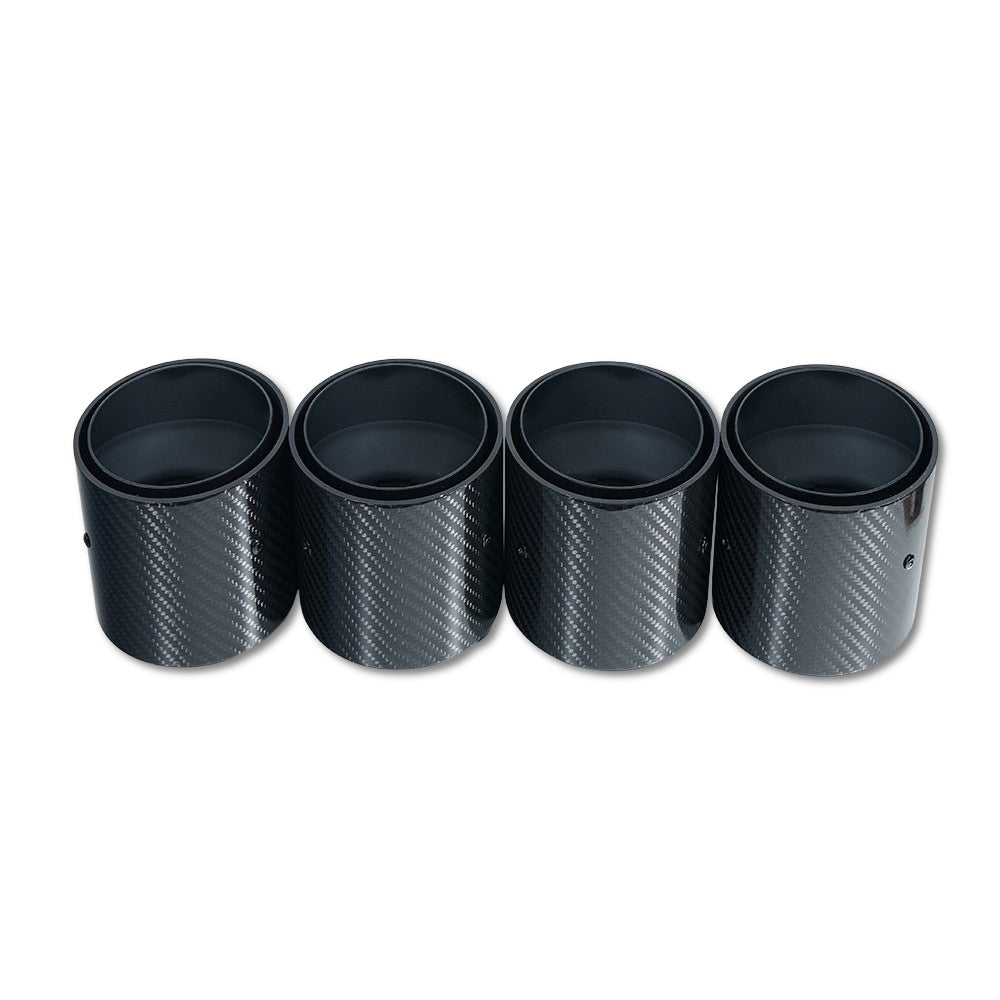 BMW M2, M3, M4 G87/G80/G81/G82/G83 CARBON EXHAUST TIPS - BLACK SLASH CUT (SET OF 4)