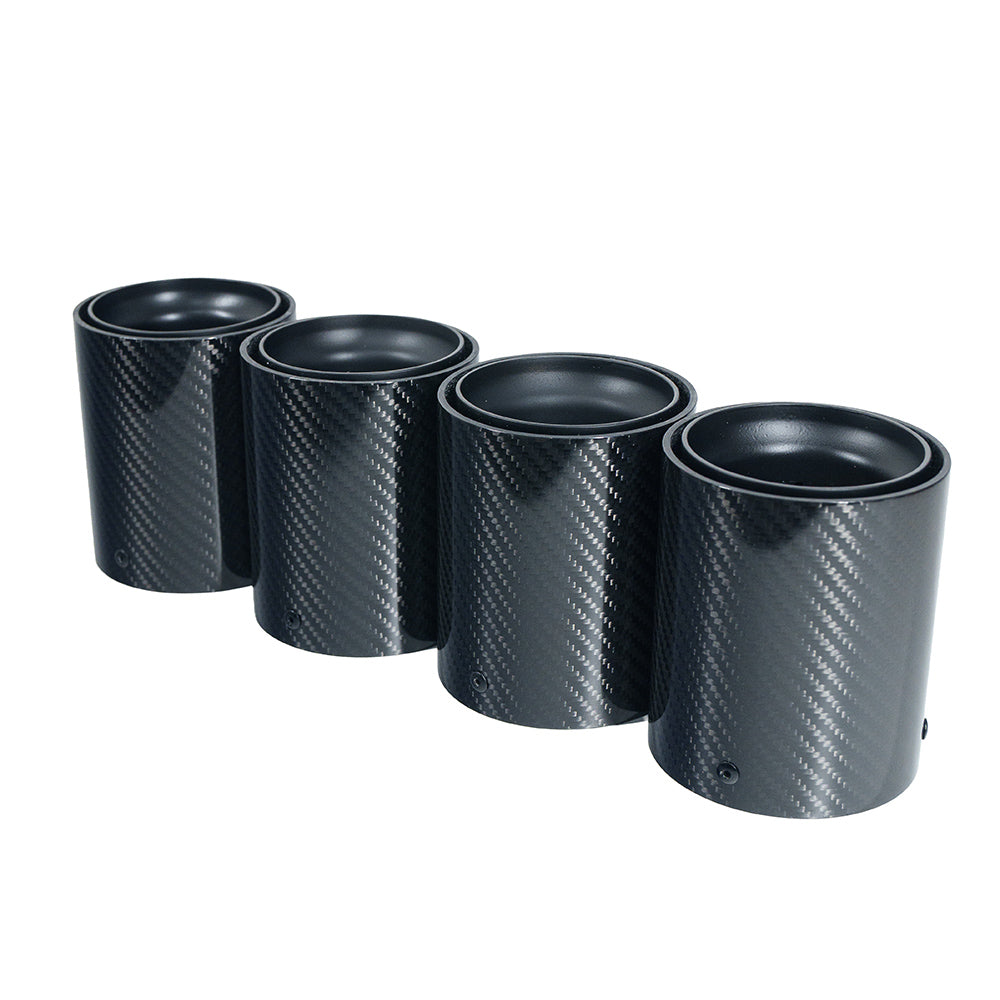 BMW F90/F92 M5 CARBON FIBRE EXHAUST TIPS - MATTE BLACK x4