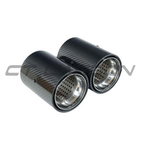 BMW F20/F21/F22/F23/F30/F31/F32/F33 CARBON EXHAUST TIPS - CHROME (SET OF 2)
