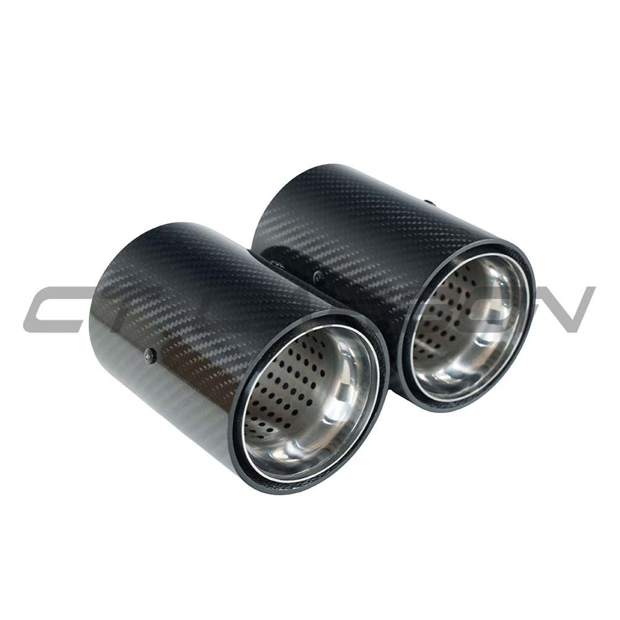 BMW F20/F21/F22/F23/F30/F31/F32/F33 CARBON EXHAUST TIPS - CHROME (SET OF 2)