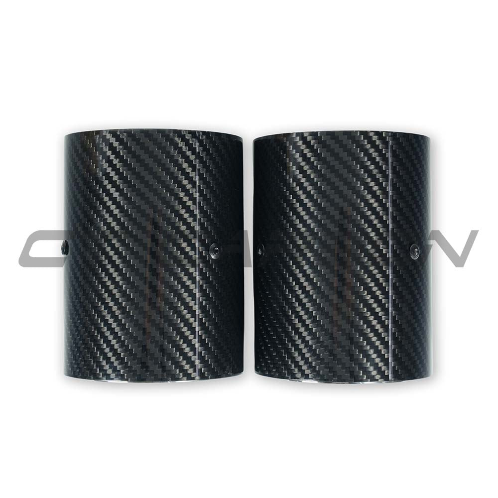 BMW F20/F21/F22/F23/F30/F31/F32/F33 CARBON EXHAUST TIPS - CHROME (SET OF 2)