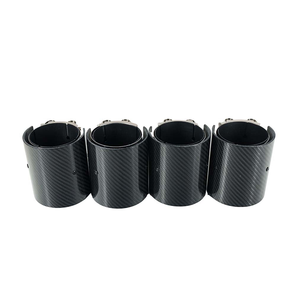 BMW M2, M3, M4 G87/G80/G81/G82/G83 CARBON EXHAUST TIPS - BLACK STRAIGHT CUT (SET OF 4)