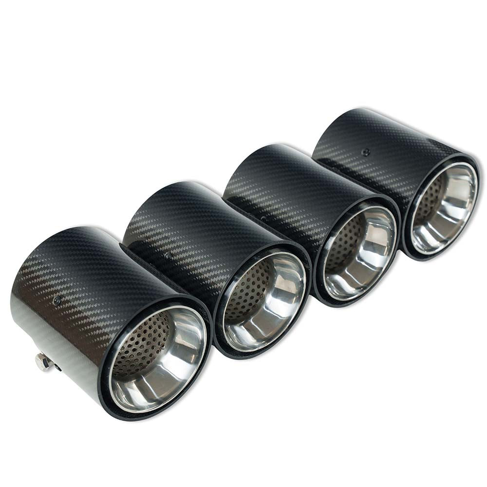 BMW M2, M3, M4 G87/G80/G81/G82/G83 CARBON EXHAUST TIPS - CHROME STRAIGHT CUT (SET OF 4)