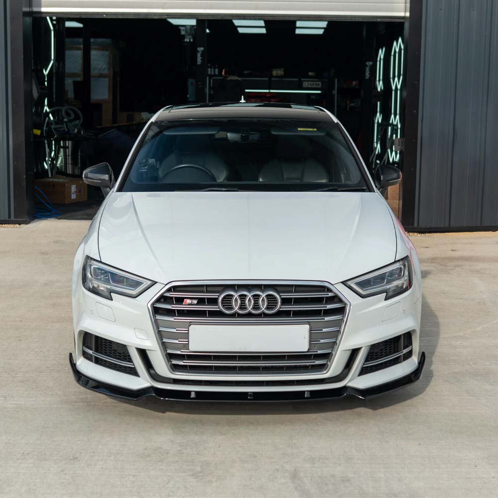 AUDI A3 S-LINE & S3 8V FACELIFT 2017-2020 GLOSS BLACK SPLITTER - V1