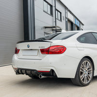 BMW 4 SERIES F32/F33/F36 GLOSS BLACK DUAL EXIT EXHAUST DIFFUSER - V2
