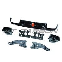MERCEDES W205 C-CLASS SALOON 2015-2021 GLOSS BLACK DIFFUSER & TIPS - V1