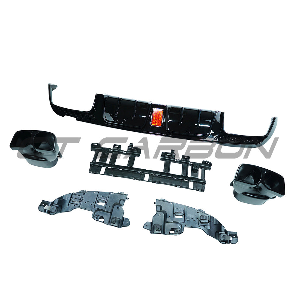MERCEDES W205 C-CLASS SALOON 2015-2021 GLOSS BLACK DIFFUSER & TIPS - V1