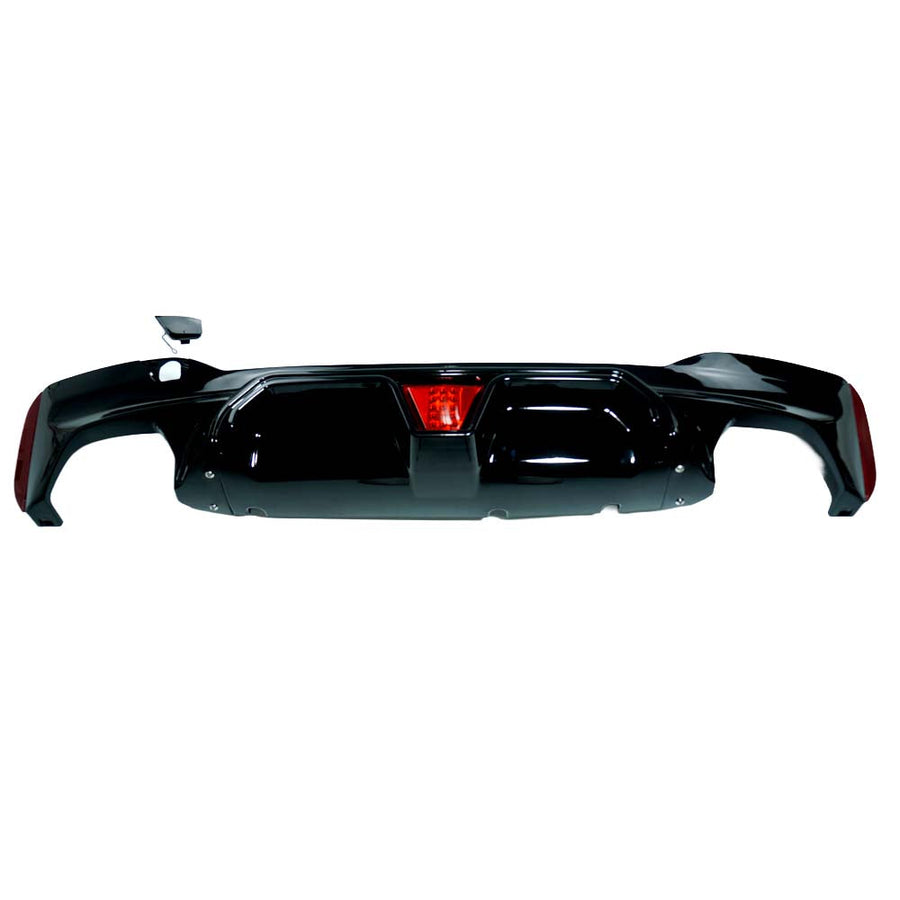 BMW G30/G38 5 SERIES 2017-2023 GLOSS BLACK DUAL EXHAUST DIFFUSER WITH LED - V4