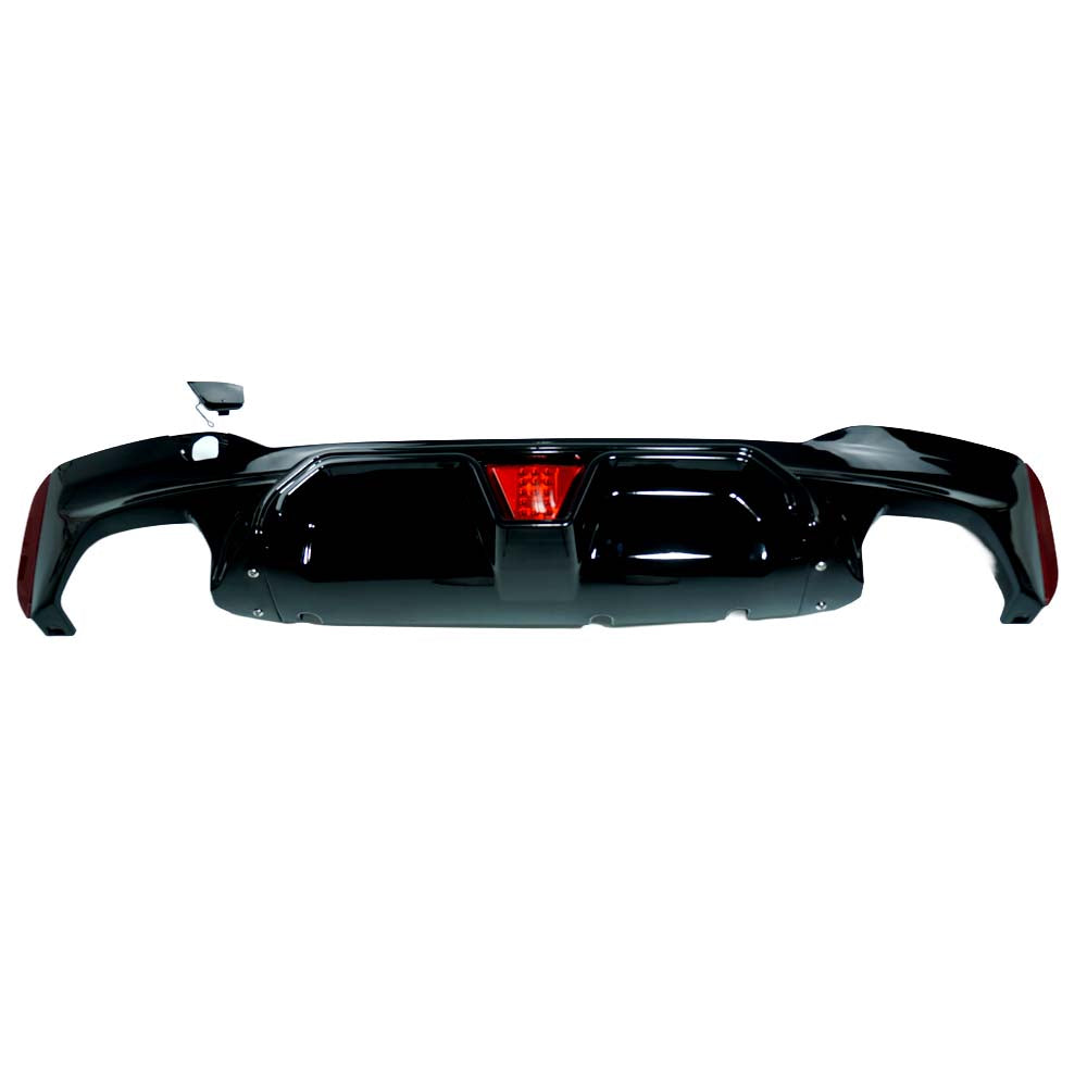 BMW G30/G38 5 SERIES 2017-2023 GLOSS BLACK DUAL EXHAUST DIFFUSER WITH LED - V4