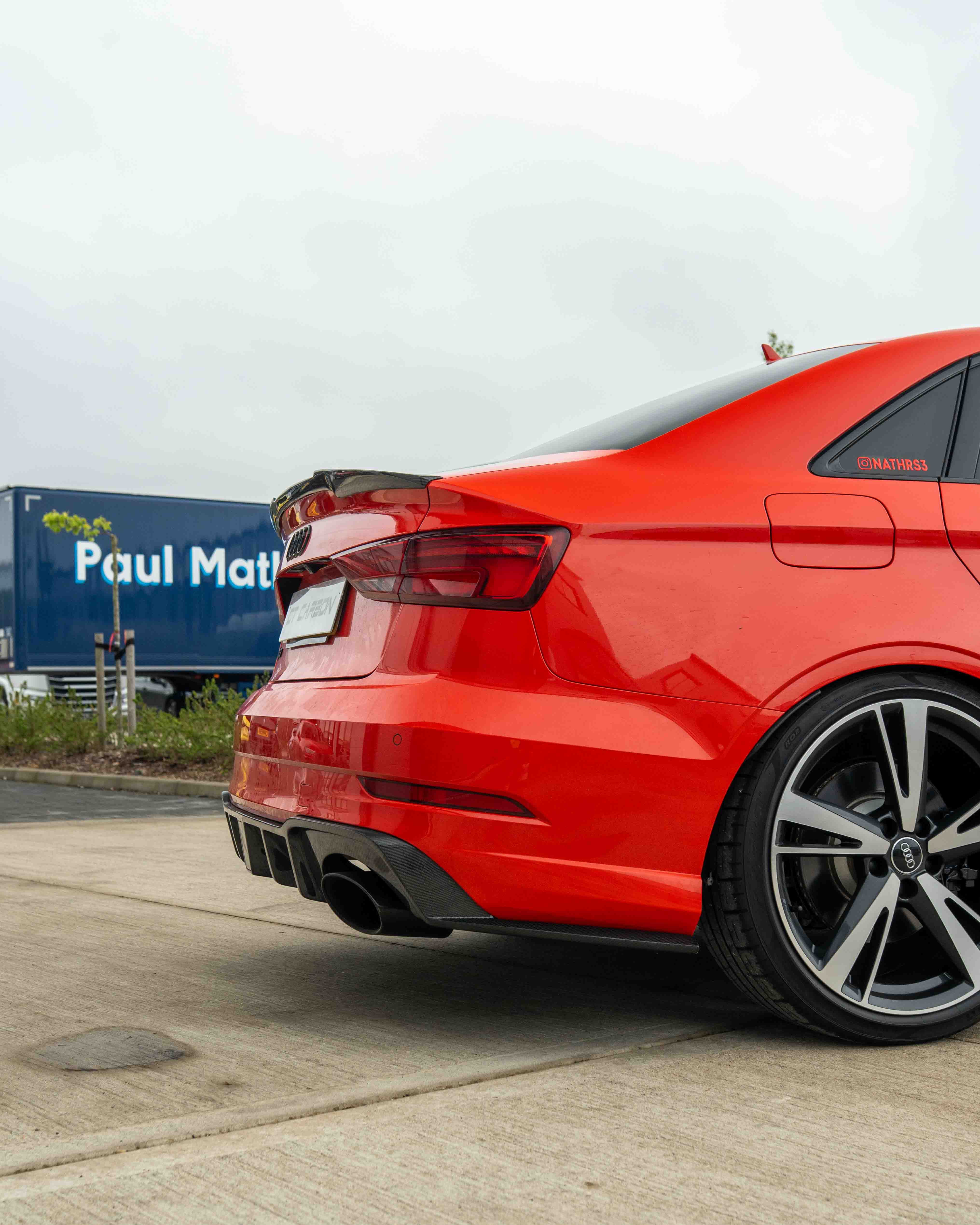 AUDI RS3 8V SALOON REAR CARBON DIFFUSER WITH DTM LIGHT