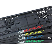 Ford Performance Number Plate Surrounds – Multi-Colour Logo | Sold as a Pair
