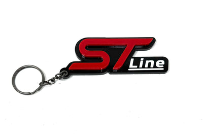 4D ST-Line Logo Keychain for Ford – Gloss Black with Custom Colour Options | CEUK