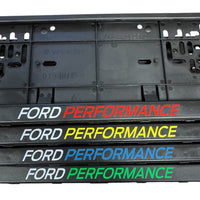 Ford Performance Number Plate Surrounds – Multi-Colour Logo | Sold as a Pair