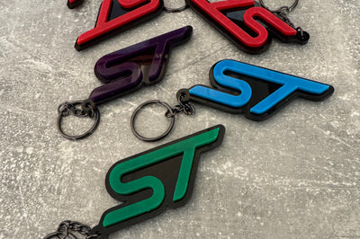 4D ST Logo Keychain for Ford – Gloss Black with Custom Colour Options | CEUK