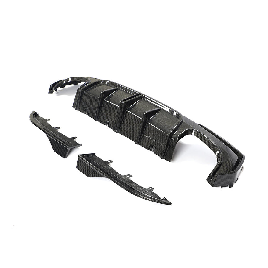 BMW G22/G23 4 SERIES 2020-2024 PRE-LCI QUAD TIP CARBON FIBRE DIFFUSER - V2